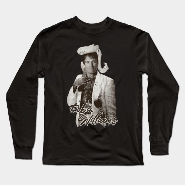 Robin Williams - Vintage Retro Photo Long Sleeve T-Shirt by sgregory project